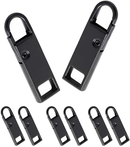 Deoward Reißverschluss Zipper Metall Ersatz Reisverschluss Reparatur Anhänger für Koffer, Gepäck, Rucksäcke, Jacken, Geldbörsen, Handtaschen, Jeans (6 Stück)