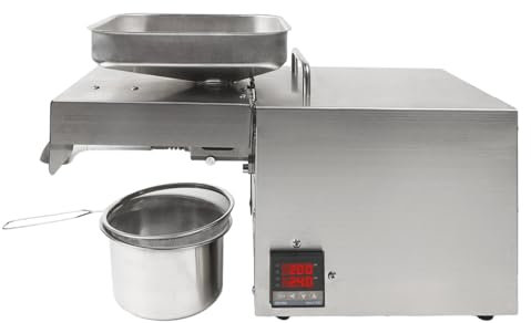 Pressa olio automatica Macchina per l'estrazione dell'olio caldo/freddo Estrattore per la pressa dell'olio in acciaio inossidabile 610 W, Estrattore di olio per lino arachidi semi di canapa sesamo