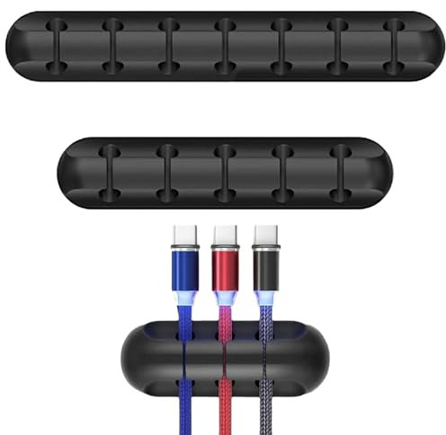 DKDDSSS Lot de 3 Support de Câble, Clips Câble Organisateur Bureau, Gestion des Cables, Attache Cable Adhesif, Câble Rangement pour USB Câbles de Chargeur/Souris/Écouteur/PC