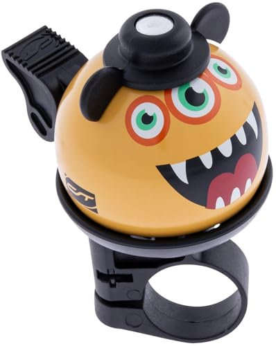 CONTEC Fahrrad-Klingel Beast Orange, Bike-Glocke, Bell, 22,2 mm Durchmesser, Universal-Halterung, verstellbar, laut, für Kinder Mädchen Jungen, Aluminium