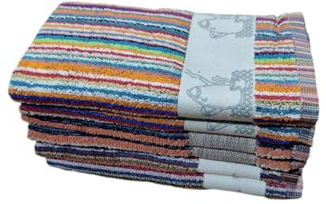 Kimbatex Paños de Cocina Rizo 100% Algodón, Trapos de Cocina, 50x50 cm Muy Absorbentes, Suaves y Resistentes (6, Rayas Color)