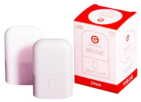 Revive - 670nm Red Night Light (2 Pack) by Gamma - Sleep Therapy - Melatonin Promoting Natural Sleep Aid