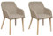 KTHLBRH Schminktisch Stuhl Küchenstühle Esszimmermöbel Esszimmerstühle 2 STK. Beige Stoff und Massivholz Eiche