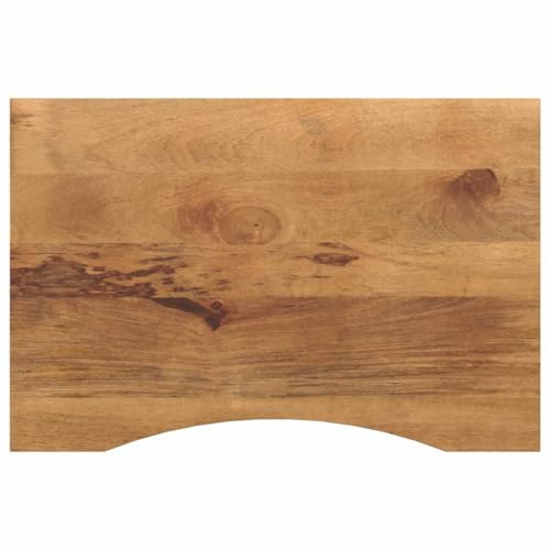 vidaXL Tablero de Escritorio con Curva Madera Mango Rugosa 90x50x2,5cm
