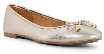Dune London Ladies Hallo Charm-Detail Ballet Shoes Size UK 5 Flat Heel Ballet Pumps Gold
