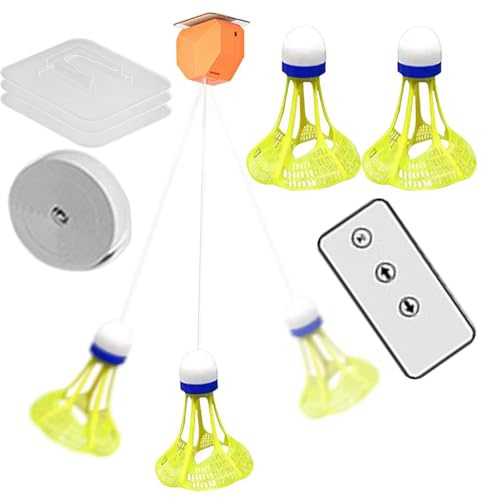 Badminton Rebound Trainer, 3pcs Kit d'entraînement à Balle de Badminton de Badminton, entraîneur de Badminton à Distance avec des Cordons élastiques pour Les Enfants Adultes