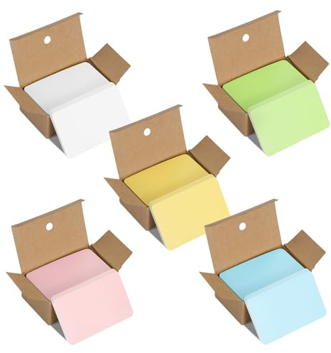 Tarjetas de Papel Kraft, 500 Piezas Tarjeta en Blanco de La Tarjeta Postal, tarjeta de Mensaje Etiquetas Regalo Bricolaje Para Familia Colegio Oficina, 5 Colores