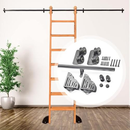 Binari in acciaio inossidabile Kit for porta scorrevole da fienile con binario di scorrimento - Set completo di ferramenta con libreria di scale scorrevoli - Perfetto for soluzioni semplici ed elegant
