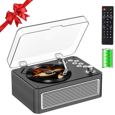 Reproductor de CD Portatil Bluetooth: Kegaudio Reproductor CD con Altavoces Radio y Mando a Distancia Soporte Reproducción USB/AUX Toma de Auriculares Ébano