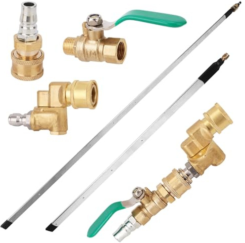Diegimr Kit Lancia per la Pulizia del Radiatore, 58cm e 113cm Lancia Pulizia del Radiatore con Connettore e Valvola per Auto Camion