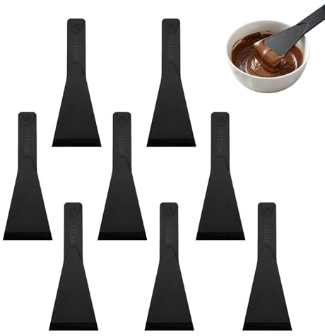 8 spatole per raclette, raschietto per raclette, raschietto per raclette, raschietto per raclette, utensili da cucina per padelle, padelle antiaderenti, formaggi, griglie, tavole gourmet (nero)