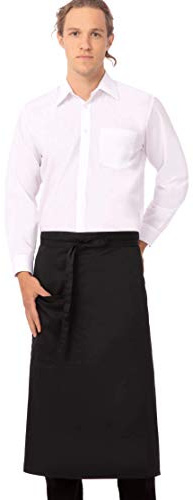 Chef Works Unisex Bistro Chef Apron, Black, One Size