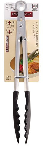 Pearl simple basic nylon cooking tongs 24cm C-8932 (japan import)