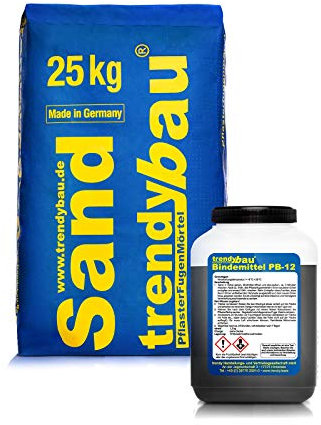 1K Pflasterfugenmörtel, feste Fuge, unkrautfreie Fugen, wasserdurchlässig - 26,2 kg Sackware - Farbe steingrau