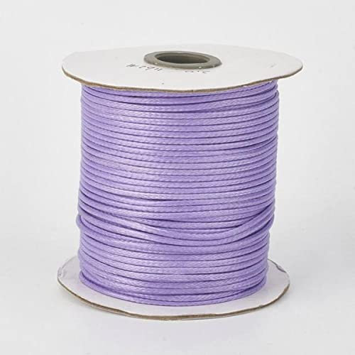 GXTBPCR 1 Roll 0.5mm 1mm 1.5mm 2mm 3mm Environmental Korean Waxed Polyester Cord Beading Thread Braided Rope String Jewelry Findings-Lilac,3mm 50yards