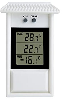 Thermomètre Hygromètre Interieur et Exterieur, Thermomètre Réfrigérateur, LCD Digital Thermomètre Numerique, Enregistrer MAX&MIN, -20℃-50℃/-4℉-122℉, pour jardin/ferme/serre/sauna/cuisines/jardins