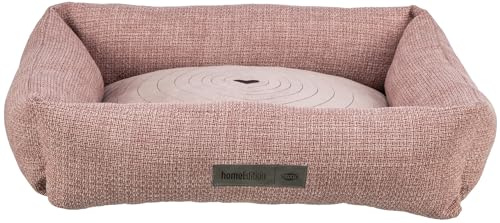TRIXIE dog bed Viviana 15.4 x 11 in in old pink – square cuddle bed with soft velvet cover, dog basket for large dogs, fixed cushion, non-slip bottom – soft & washable – 37545 | Cuddly soft sleeping area, washable - for large dogs, integrated cushion and non-slip base