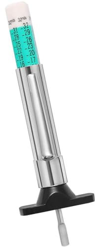 Tyre Tread Depth Gauge UK, Portable Vehicle Measuring Tool, Color-Coded Tyre Depth Measurement Tool, Accurate Stainless Steel Gauge, 25MM/32nds