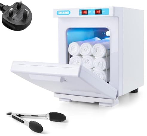 Hot Towel Warmer, UV Steriliser Disinfection, Towel Cabinet Space for 20-30 Large Capacity, 23L Cabinet Heater,Electric 2 Removable Shelves Drip Tray, Facial Salon Beauty Spa Home Equipment (White)