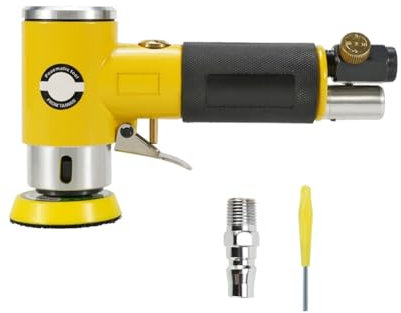 Ziiphon Mini Lijadora de Aire de 2/3 Pulgadas, Pulidora NeumáTica, Pulidora de Amoladora, Pulidora de Pista de Doble Efecto A