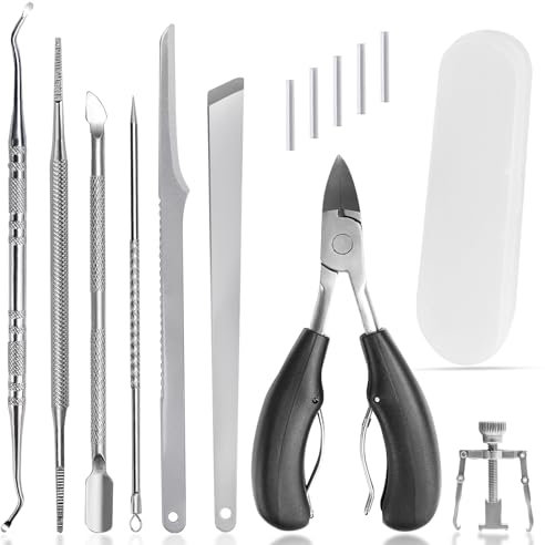 TYBYBB Eingewachsene Zehennägel Set Fusspflege Set Professionell Pediküre Set Zehennagel Korrektur Mit Aufbewahrungsbox, für Dicke und Eingewachsene Fußnäge (pediküre set)