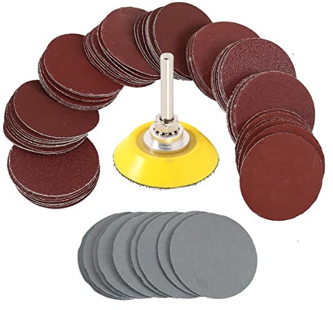 100pcs 2 Inch Sanding Discs Pad 80-3000 Grit Sandpapers with 1/4 Drill Attachment Hook and Loop Backing Pad for Angle Grinder Rotary Tools