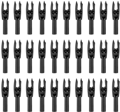 PATIKIL Archery Arrows Nocks 4.2mm, 30 Pack Plastic Insert Arrow Nock Replacement Arrow Tails for Hunting Shooting Compound Recurve Bow, Black