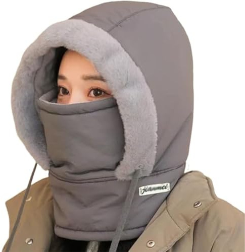 Ysaca Cappello Termico Foderato in Peluche Ispessito con Maschera per il Viso per Uomo e Donna, Passamontagna in Pile Caldo Invernale 3-in-1, Cappello da Sci Antivento e Sciarpa per Tempo Freddo per