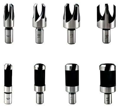 8 Pezzi Set di Taglierine per Tasselli in Legno Frese per Tappi in Legno Punte da Trapano per Legno 6/10/13/16mm per la Lavorazione del Legno