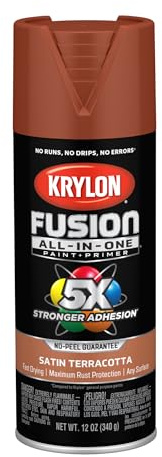 Krylon Fusion All-In-One Adhesive Spray Paint for Indoor/Outdoor Use, 12 oz, Terracotta