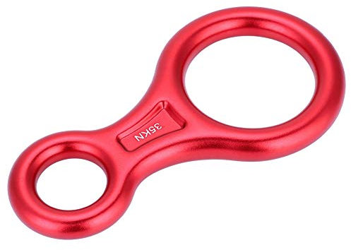 Alomejor 35KN Rope Descender Climbing 8 Ring Rope Descender Climbing Descender Ring Abseilring Climbing Gear(rot)