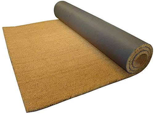 Heavy Duty Coir Entrance Matting - Indoor/Outdoor - 1m or 2m Width - Cut To Size - Heavy Duty Tough Fibres - Hallway, Foyer, Lobby, Reception, Front Door Mat, Roll (1 metre, 0.40 metre)