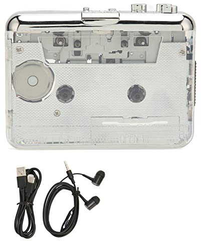 Lecteur de Cassette Portable, Convertisseur Cassette vers MP3 avec Prise Casque 3,5 Mm, Prend en la Batterie et Le Baladeur Alimenté par USB, Compatible avec OS X et PC