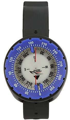 Armband-Kompass, ausgewogener Weg, robuster ABS-Tauch-Handgelenk-Kompass, leuchtende Positionierungssäule für Unterwasser-Höhlenexpeditionen(Blau)