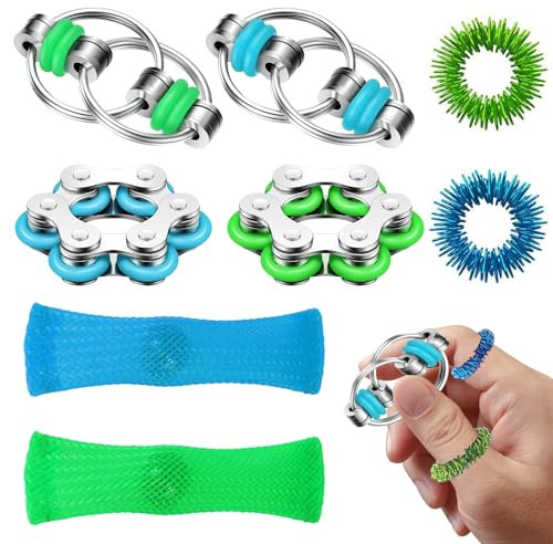 Fidget Toys ADHD Toys,8 Stück ADHS Spielzeug Fidget Toys Anti Stress Spielzeug,Tangle Fidget Toy für Kinder Erwachsene Fidget Toys for Anti Angst Geschenke