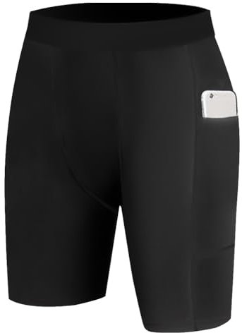 AUYAO Short de Compression Sport, Homme, Séchage Rapide, Collant de Course avec Poche Anti-Transpiration et Respirant, Fitness, Training(M)