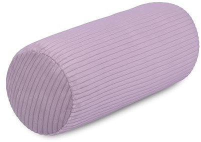 Nackenrolle Cord Rosa Nackenkissen Öko-Tex 100 Zertifiziert und 40°C waschbar - Nackenstütz-Kissen mit Bezug, rund für Auto, Flugzeug, auf Reisen oder zum Lesen und Relaxen zu Hause - 15x40 cm