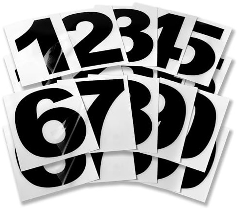 Black Vinyl Numbers 1.5 Inch 0-9 (2 Sets) - Weatherproof Decals for Outside Mailbox, House Address, Door, Vehicle. Peel and Stick Adhesive Number Stickers (Arial)