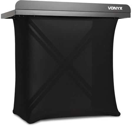 Vonyx DBE100 - Cabina DJ Plegable de 1 Metro con Altura Regulable