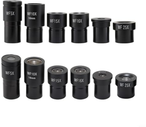 Vidvinkel mikroskop-okular 23,2 mm full metall 5X-25X förstoring för biologiska mikroskop laboratorietillbehör svart (WF25X)