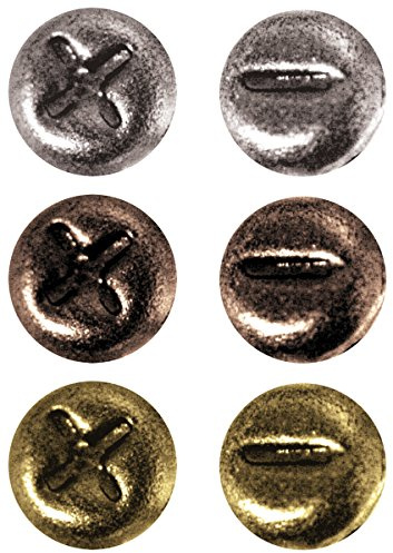 Tim Holtz Idea-ology Metal Mini Fasteners, 99 per Pack, 1/4 Inch, Antique Finishes, TH92790