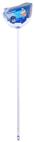 Mr. Clean Angle Broom Floor Sweeper with Feathered Bristles Perfect for Fine Particles Pet Hair Debris & Dust, Durable Sturdy Bristles Angled for Corners with Hang Hole for Storage, 53.5-Inch, White
