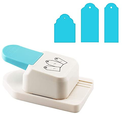 SDFF Etiketten-Stanzer, Papierstanzer Locher, Papier Craft Tag Stanzer, 3-in-1 Etikettenstanzer, Motivstanzer zum Basteln, Großer Motivlocher, für Geschenkanhänger, Kunsthandwerk, Sammelalben, Fotos