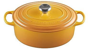 Le Creuset Cocotte en Fonte Émaillée Signature avec Couvercle, 29 cm, Ovale, 4.7 L, 4.675 kg, Nectar, 21178296724430