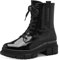 s.Oliver Damen Stiefeletten ohne Absatz zum Schnüren Vegan, Schwarz (Black Patent), 39 EU