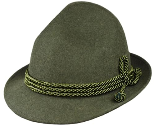 Melegari Cappello Tirolese da Montagna | Dreispitz Innsbruck | Cappello da Pastore | Contadino e Cacciatore | Loden Hut | Cappello Tradizionale (57/M, Verde Loden)