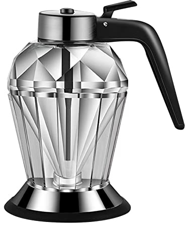 Ejoyous Distributeur de Miel en Verre Plastique, Distributeur de Sirop de 200 Ml avec Support, Distributeur en Verre pour Miel, Distributeur D'huile D'olive avec Pied, pour Sirop de