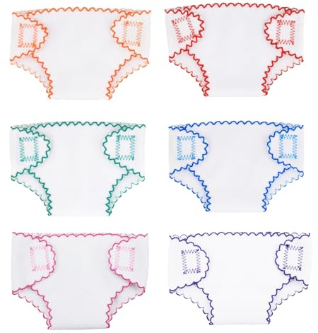MEISH 6pcs Doll Diapers Baby Doll Diapers Underwear Doll Diapers Refill Baby Doll Accessories for 18 Inch Baby Dolls