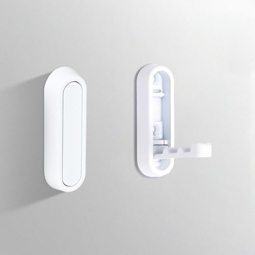 CQPRK Foldable Towel Hooks for Bathroom, 2 Pack, Wall Hooks for Hanging Heavy Duty Coat Robe Purse, Storage Solution for Bathroom, Closet, Entryway, Pool and Kitchen (2, White)
