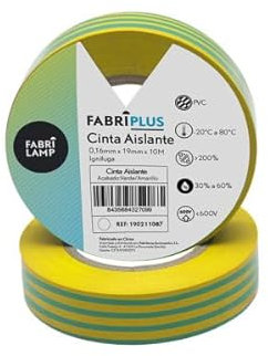 Brightium Cinta Aislante PVC Verde/Amarillo 19mm x 10m, flexible y duradera, ideal para trabajos eléctricos y protección de cables.